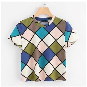 Geometric Print Texture Top